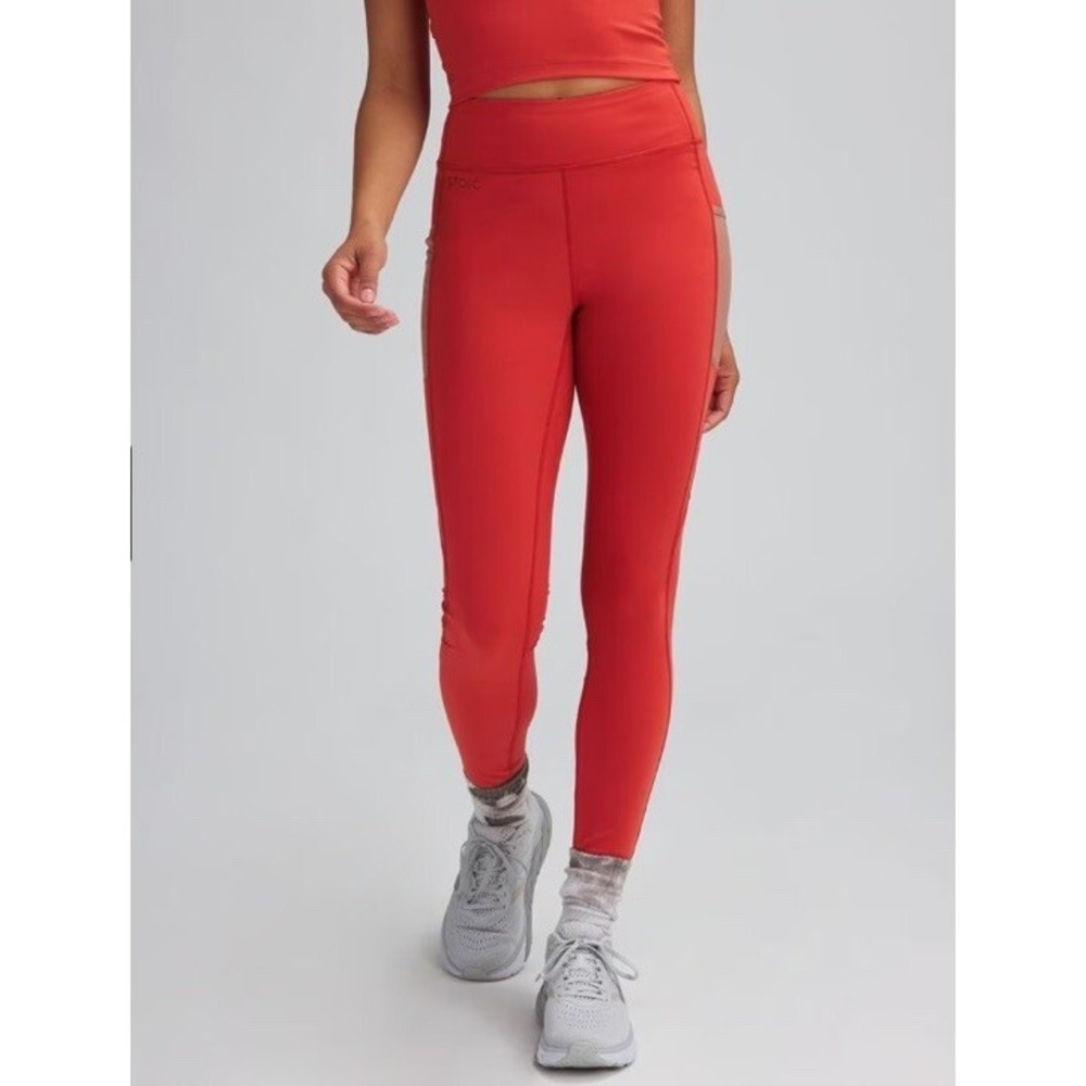 $88 NWT STOIC 7/8 Color Block Leggings / Hot Sauce Red / Women's XL